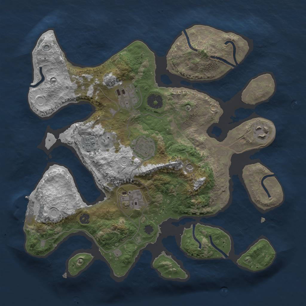 Rust Map: Procedural Map, Size: 3000, Seed: 1722594357, 15 Monuments