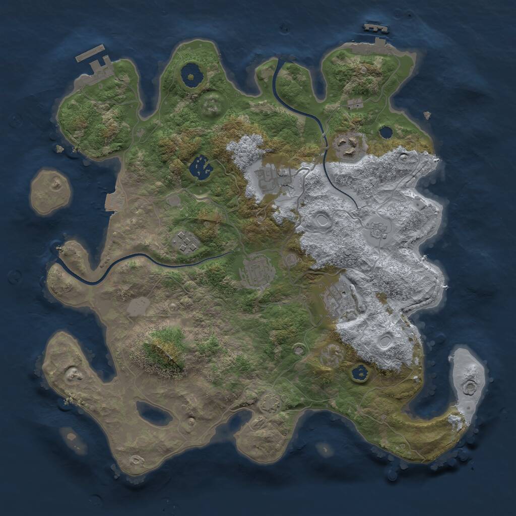 Rust Map: Procedural Map, Size: 3400, Seed: 42069420, 11 Monuments