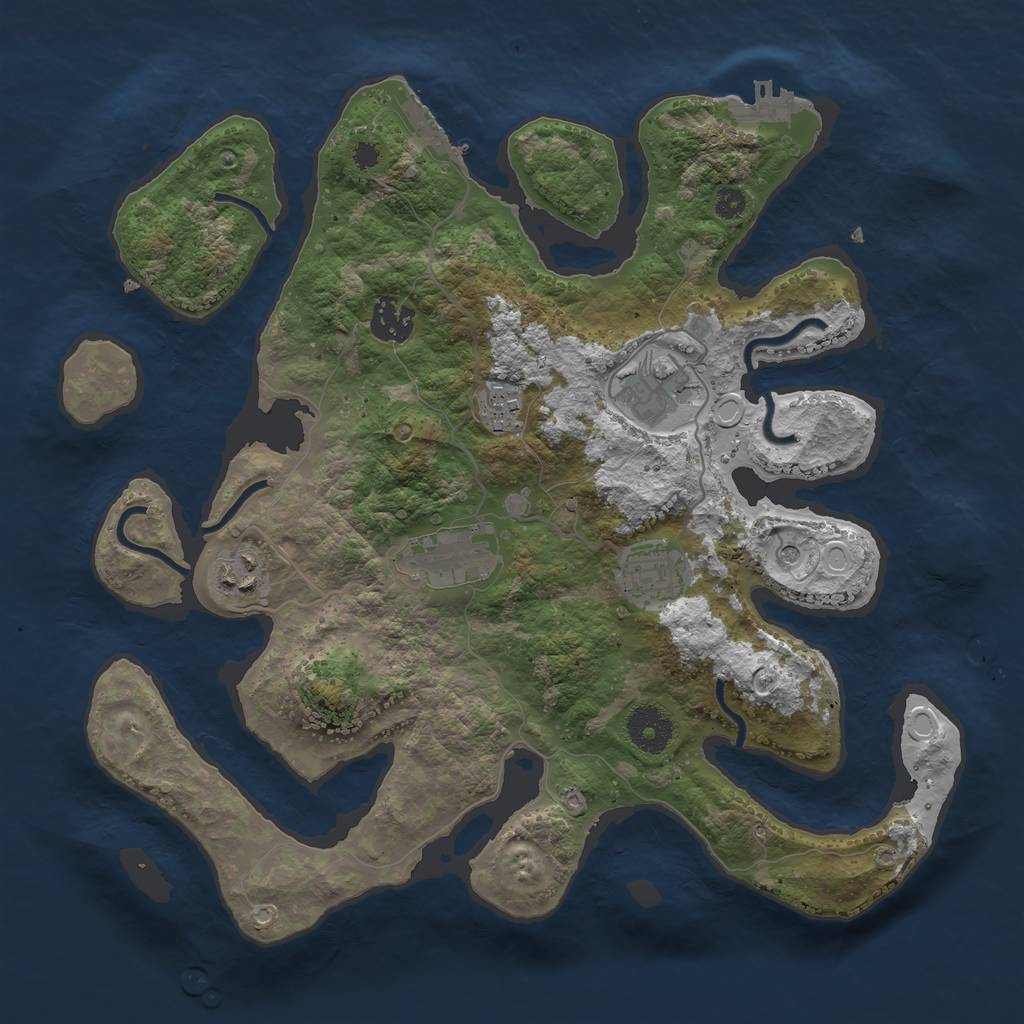 Rust Map: Procedural Map, Size: 3400, Seed: 42069420, 17 Monuments