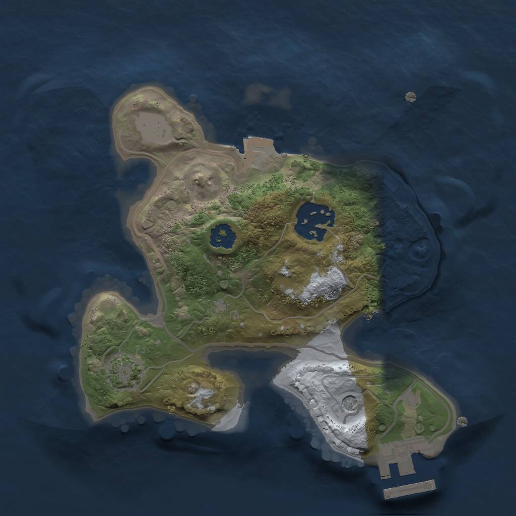 Rust Map: Procedural Map, Size: 2000, Seed: 7920, 5 Monuments