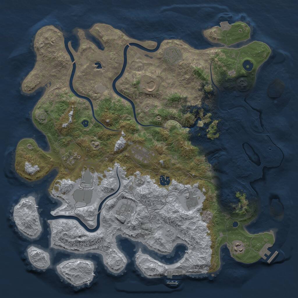 Rust Map: Procedural Map, Size: 4200, Seed: 460164086, 16 Monuments