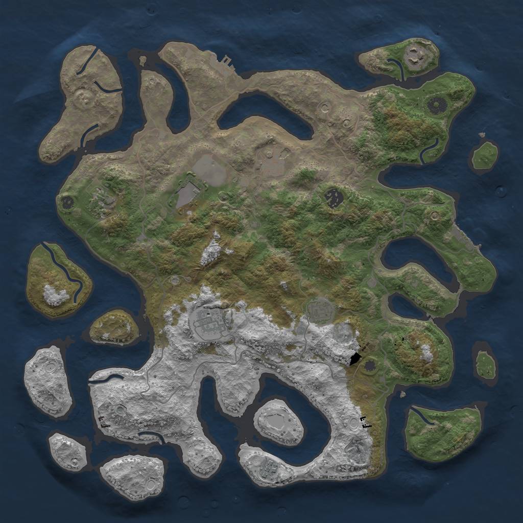 Rust Map: Procedural Map, Size: 4200, Seed: 460164086, 19 Monuments