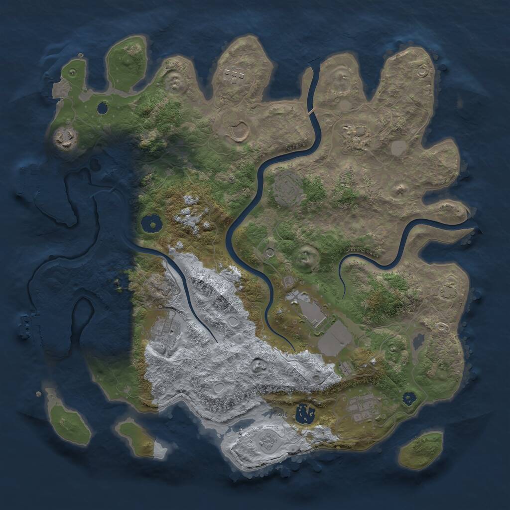 Rust Map: Procedural Map, Size: 3800, Seed: 76521742, 15 Monuments