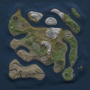 Thumbnail Rust Map: Procedural Map, Size: 3000, Seed: 210, 17 Monuments