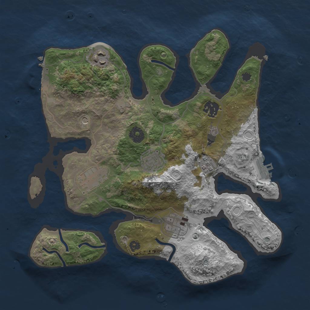 Rust Map: Procedural Map, Size: 3000, Seed: 6235, 17 Monuments