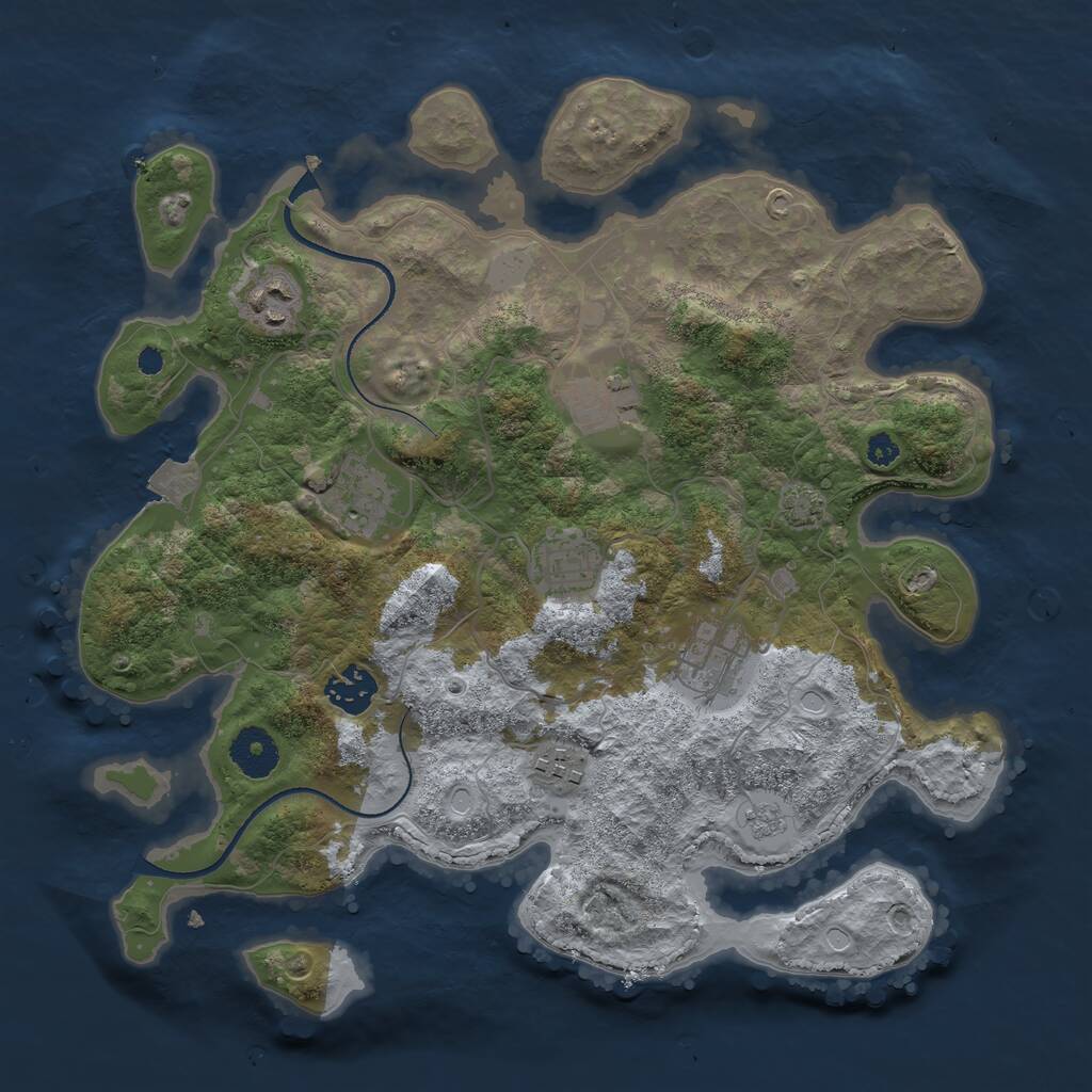 Rust Map: Procedural Map, Size: 3400, Seed: 1302020, 10 Monuments