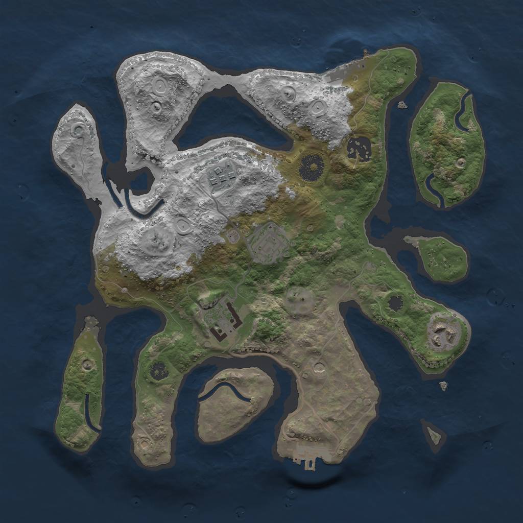 Rust Map: Procedural Map, Size: 3000, Seed: 116, 16 Monuments