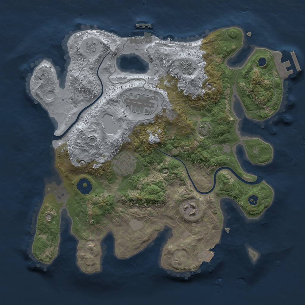 Rust Map: Procedural Map, Size: 3000, Seed: 116, 9 Monuments