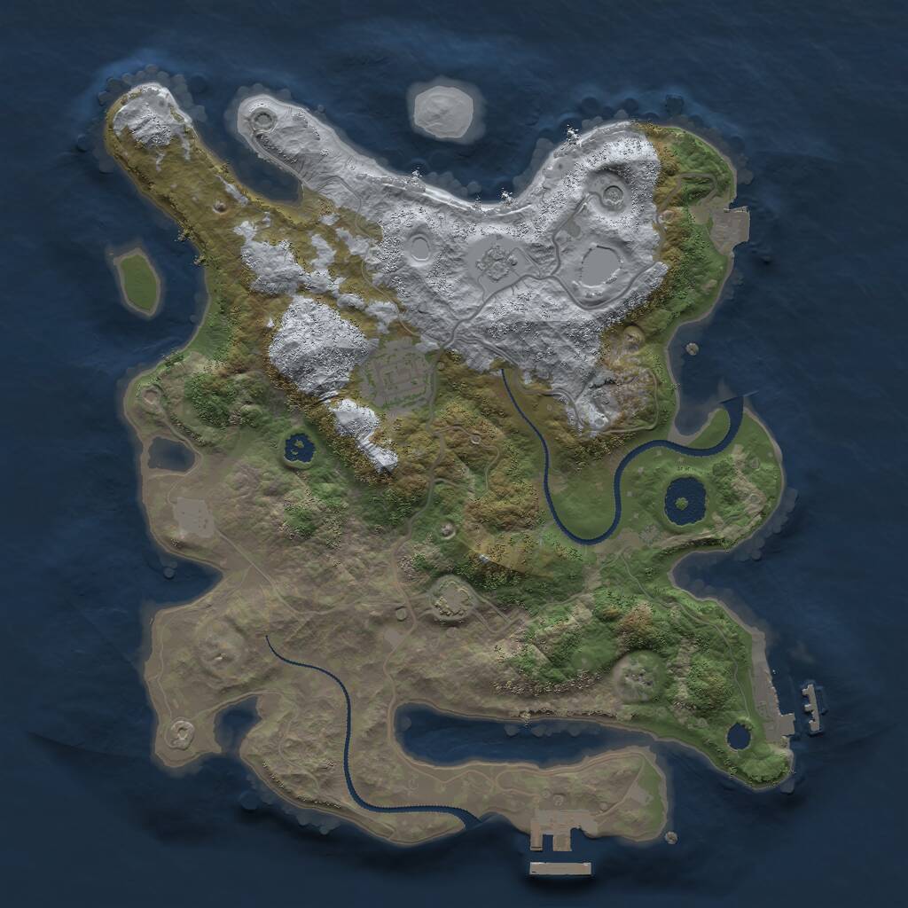 Rust Map: Procedural Map, Size: 3000, Seed: 2118633292, 7 Monuments