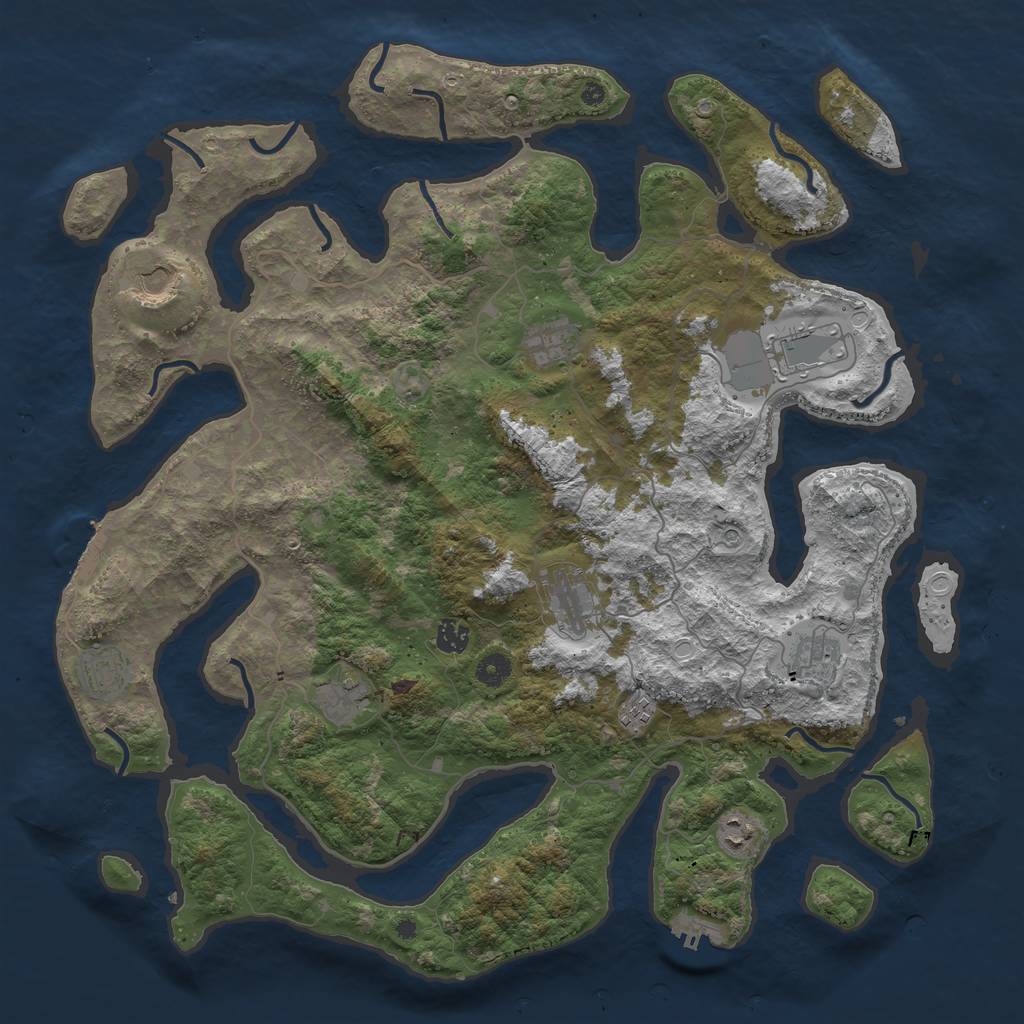 Rust Map: Procedural Map, Size: 4500, Seed: 7540376, 21 Monuments