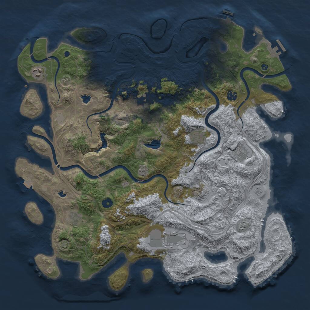 Rust Map: Procedural Map, Size: 4500, Seed: 762438948, 15 Monuments