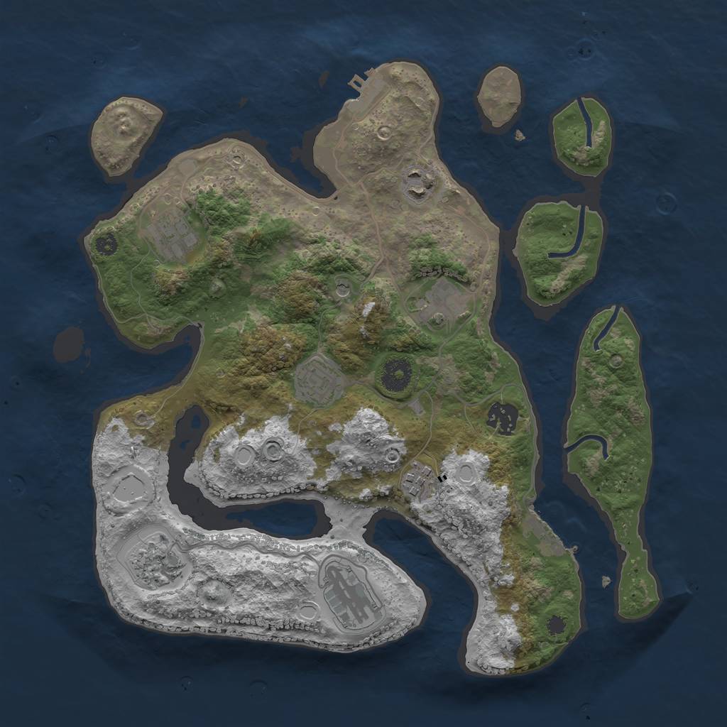 Rust Map: Procedural Map, Size: 3400, Seed: 1478011817, 19 Monuments