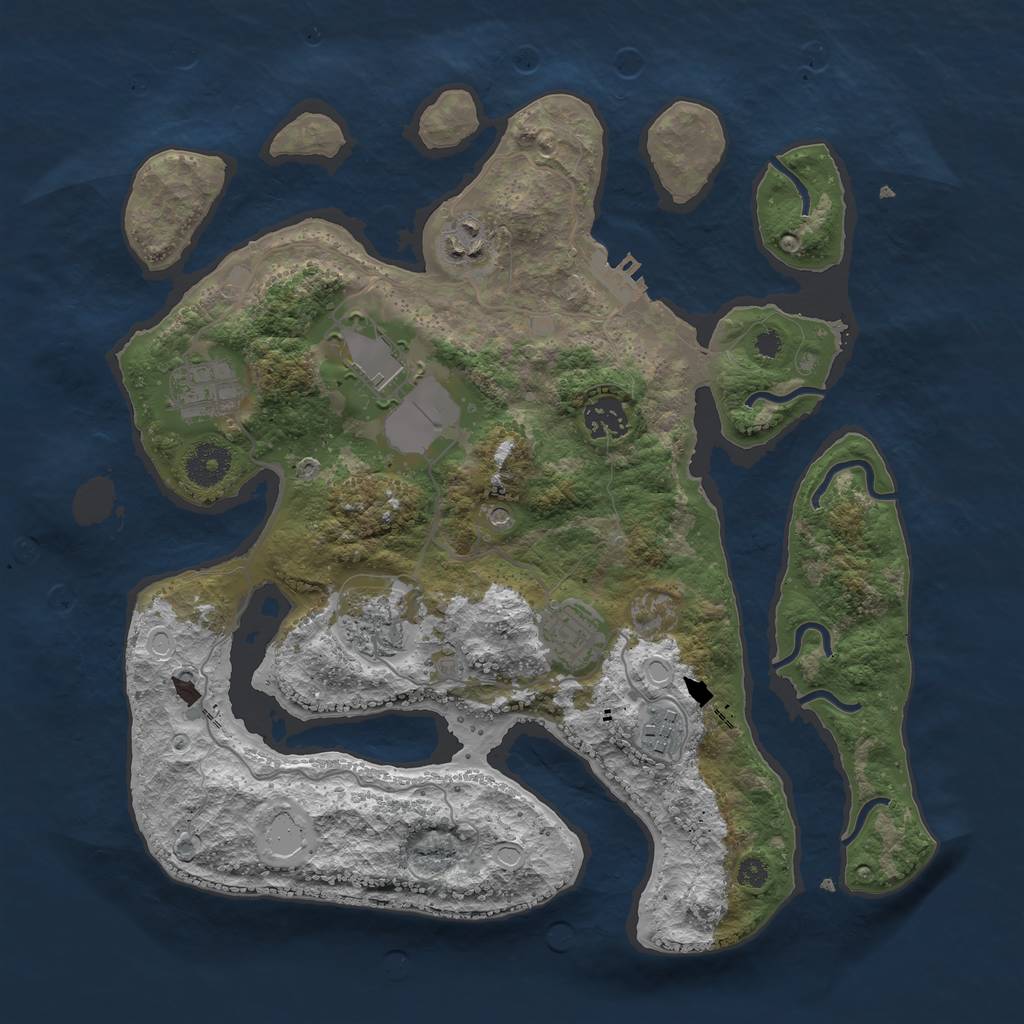Rust Map: Procedural Map, Size: 3500, Seed: 1478011817, 17 Monuments