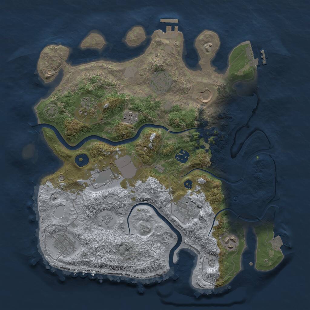 Rust Map: Procedural Map, Size: 3500, Seed: 1478011817, 15 Monuments