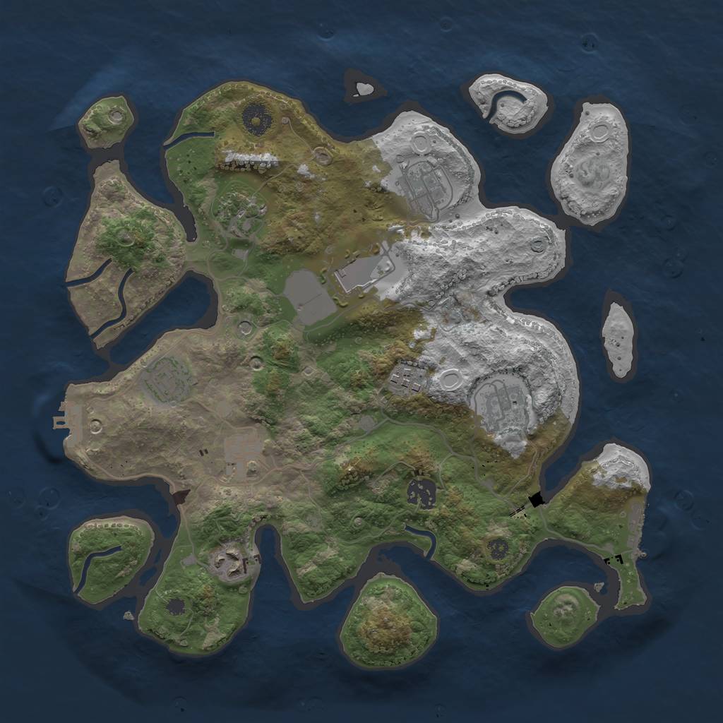 Rust Map: Procedural Map, Size: 3500, Seed: 198853148, 20 Monuments