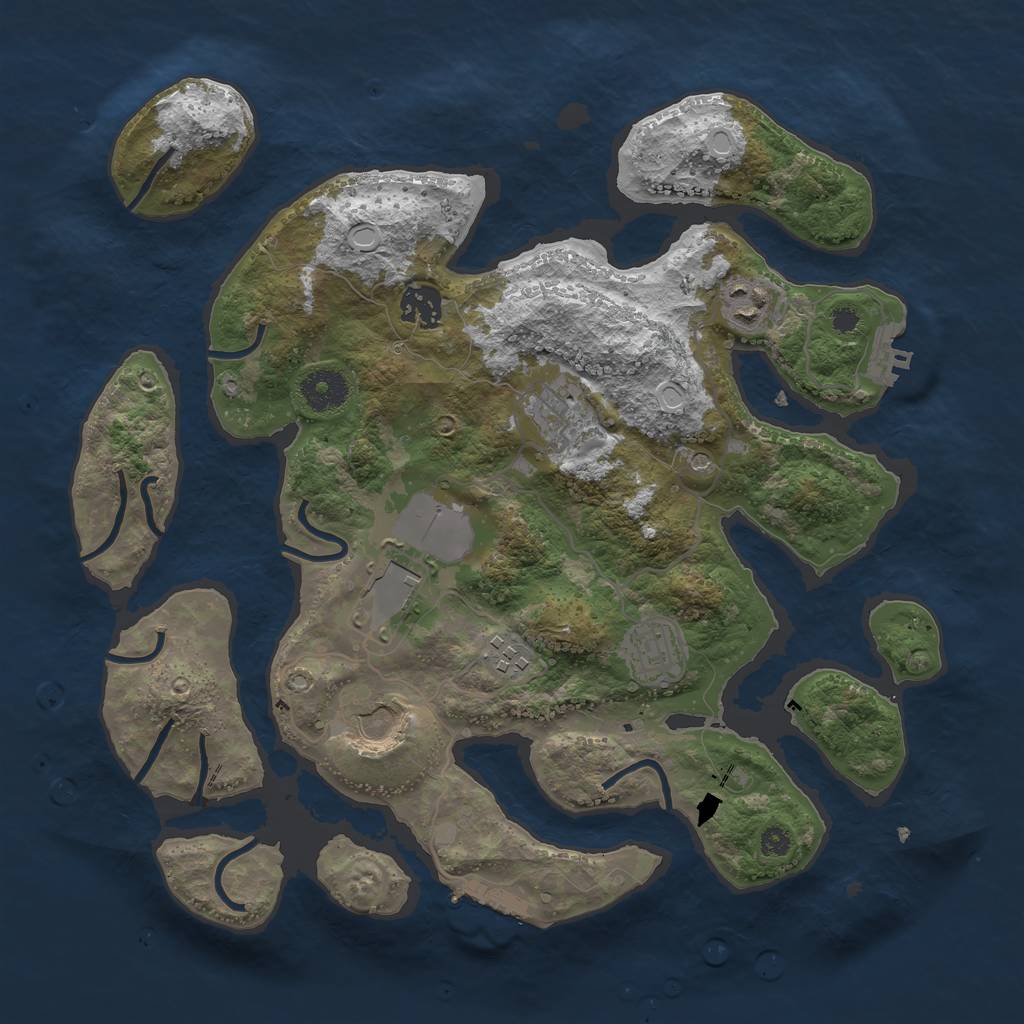 Rust Map: Procedural Map, Size: 3500, Seed: 6475, 18 Monuments