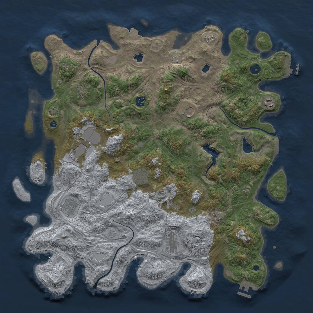 Rust Map: Procedural Map, Size: 4500, Seed: 124818127, 15 Monuments