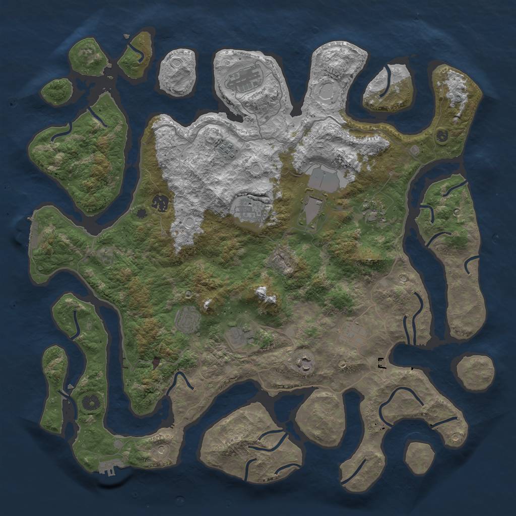 Rust Map: Procedural Map, Size: 4500, Seed: 1765464810, 21 Monuments
