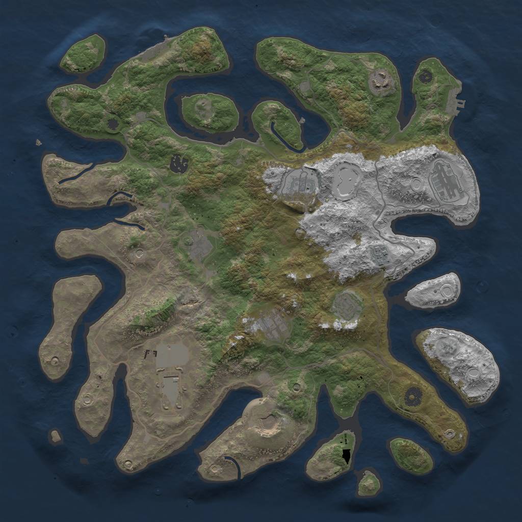 Rust Map: Procedural Map, Size: 4100, Seed: 1888, 21 Monuments