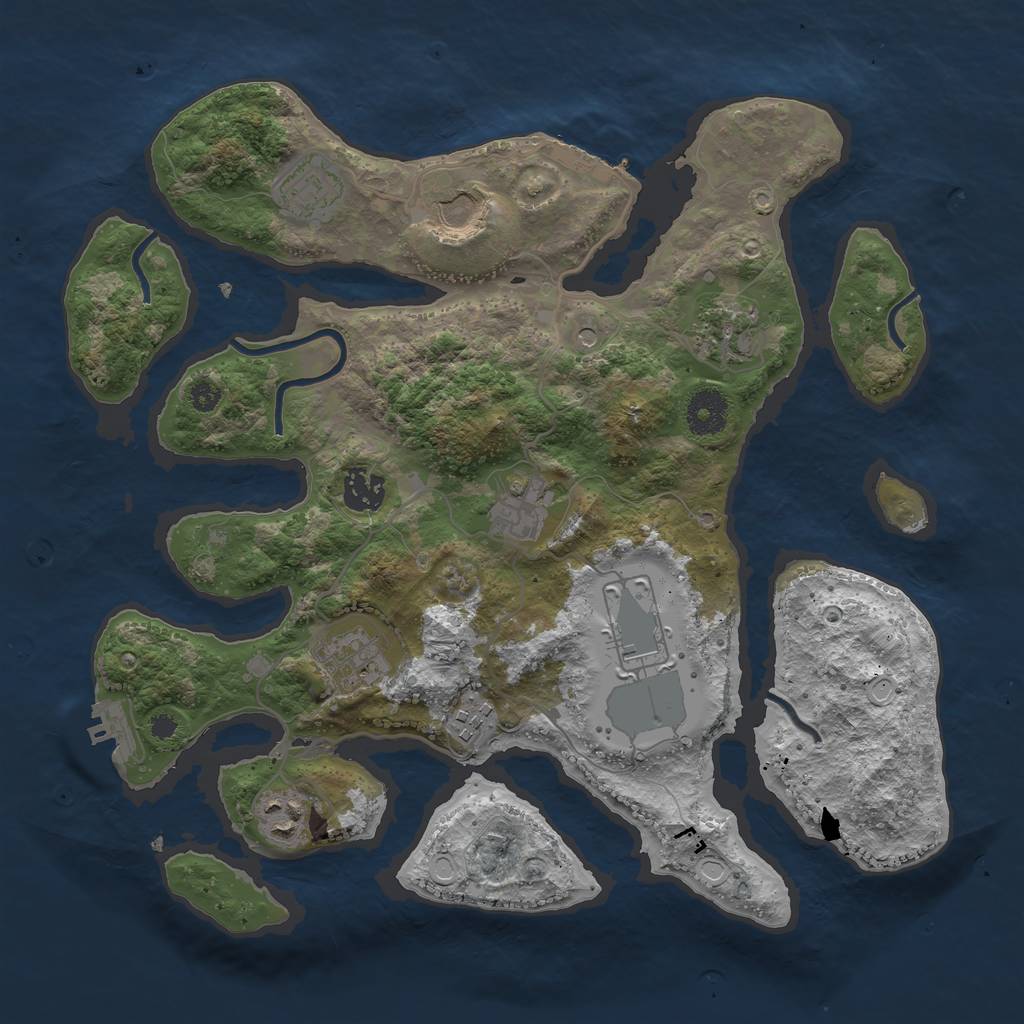 Rust Map: Procedural Map, Size: 3500, Seed: 18675309, 20 Monuments