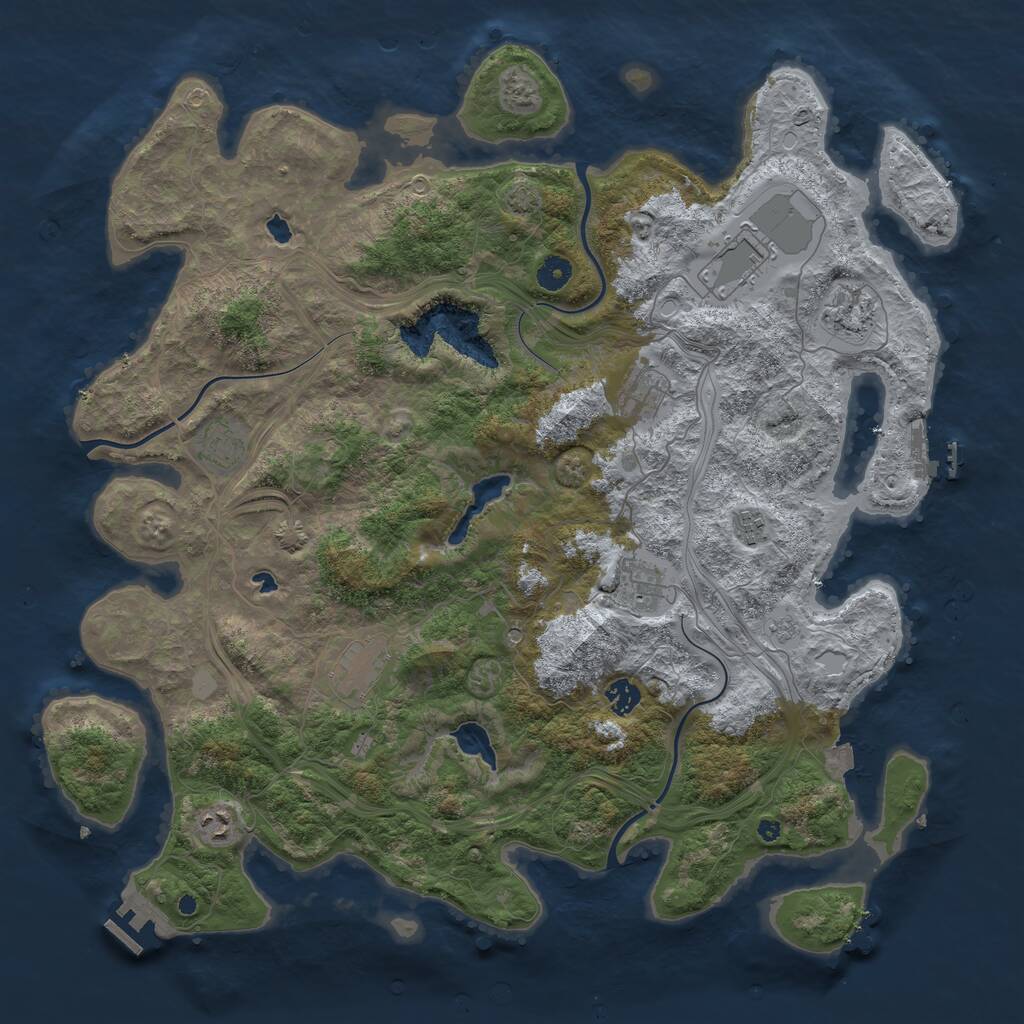 Rust Map: Procedural Map, Size: 4500, Seed: 645030951, 15 Monuments