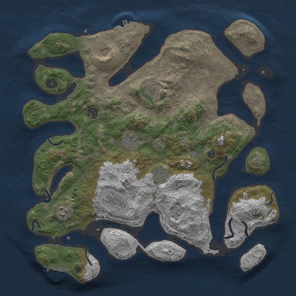 Rust Map: Procedural Map, Size: 4000, Seed: 1818054855, 19 Monuments