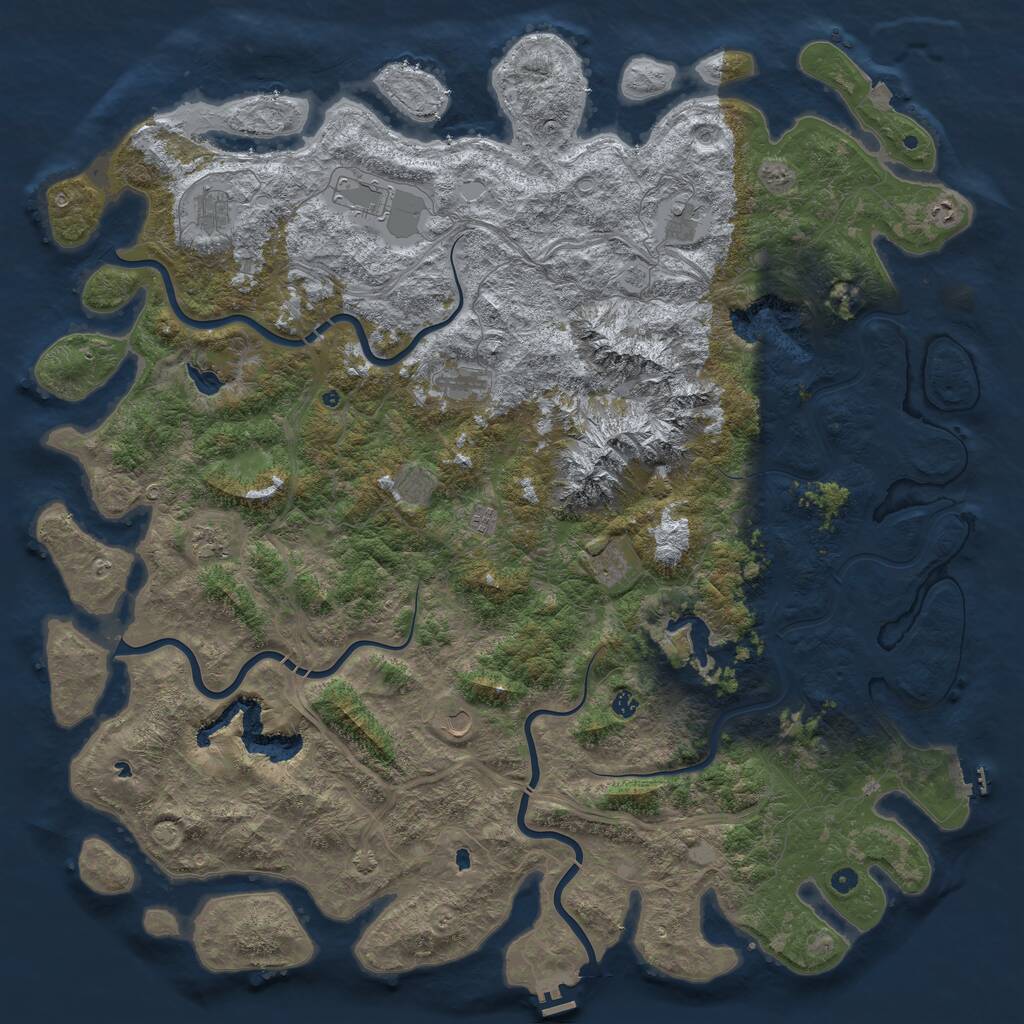 Rust Map: Procedural Map, Size: 6000, Seed: 101101, 17 Monuments