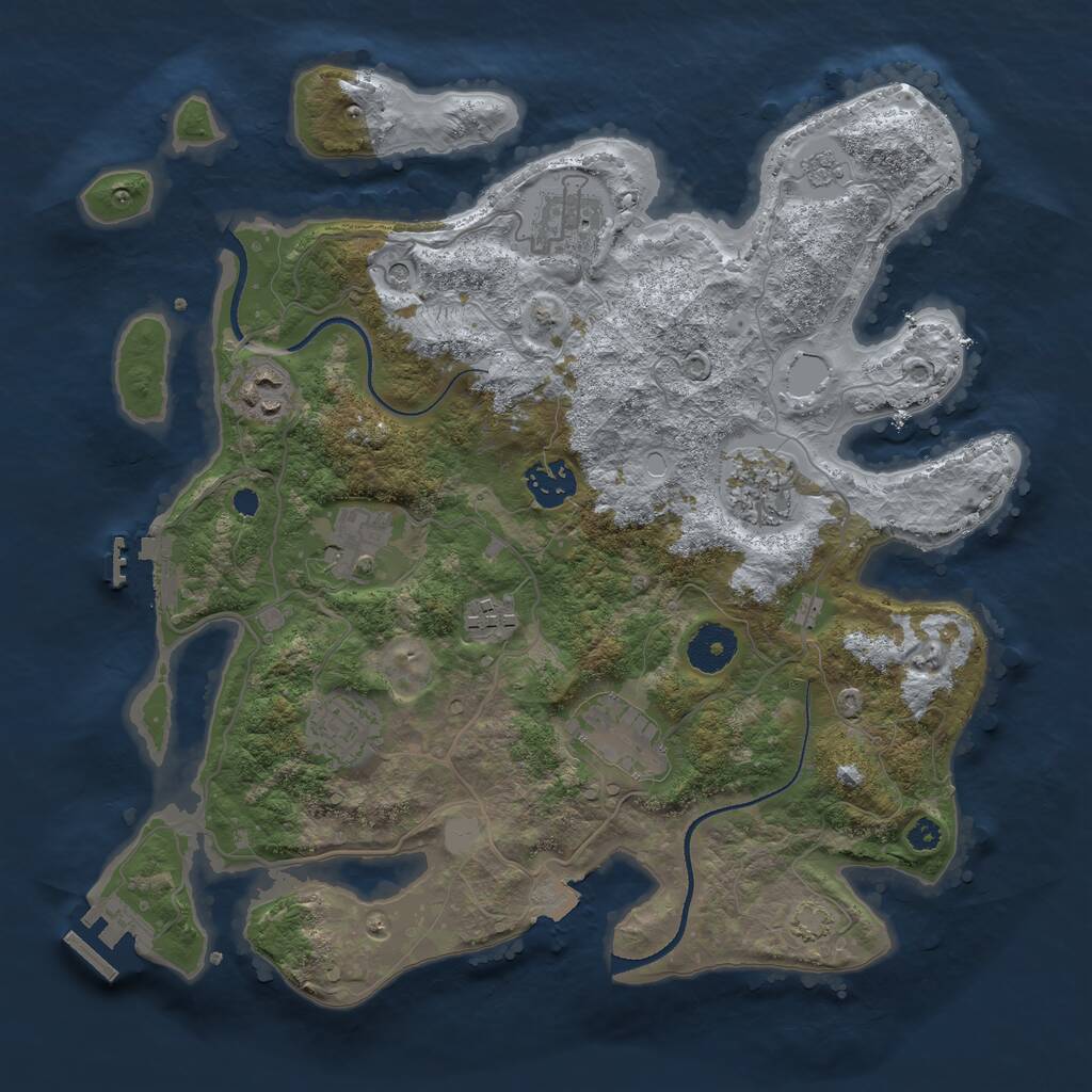 Rust Map: Procedural Map, Size: 3400, Seed: 2945, 14 Monuments