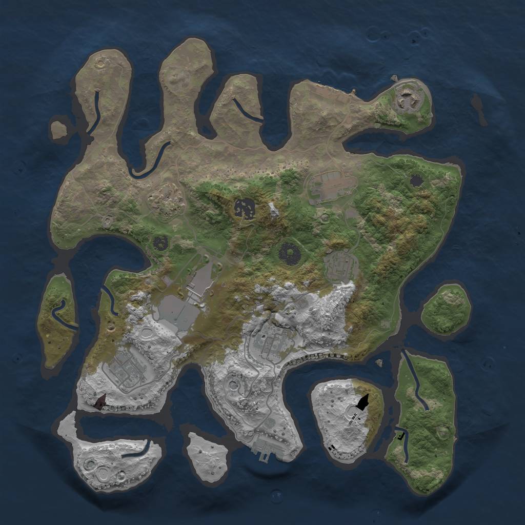 Rust Map: Procedural Map, Size: 3500, Seed: 10552, 19 Monuments