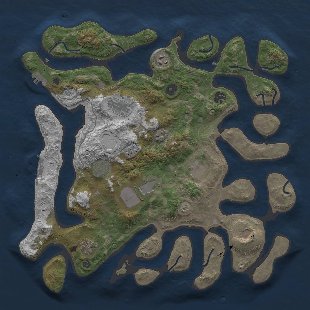 Rust Map: Procedural Map, Size: 4000, Seed: 1152697651, 20 Monuments