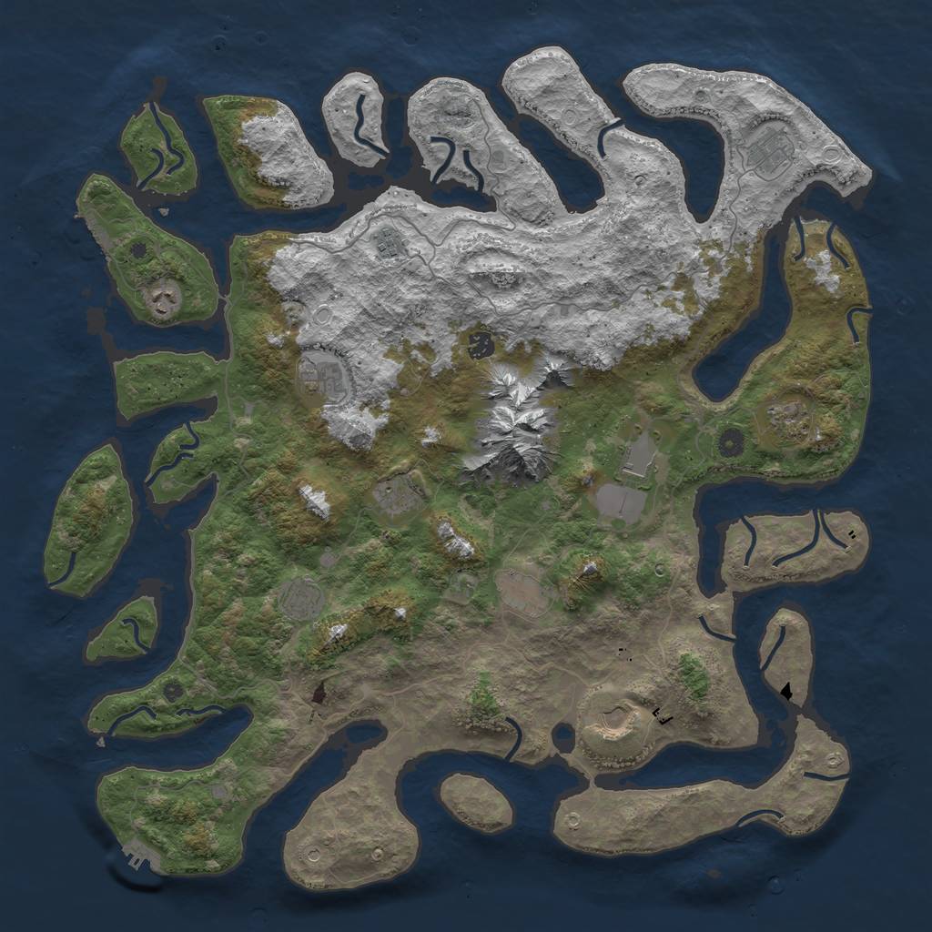 Rust Map: Procedural Map, Size: 5000, Seed: 6082021, 22 Monuments