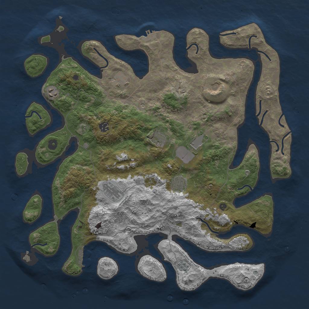 Rust Map: Procedural Map, Size: 4500, Seed: 2689, 20 Monuments