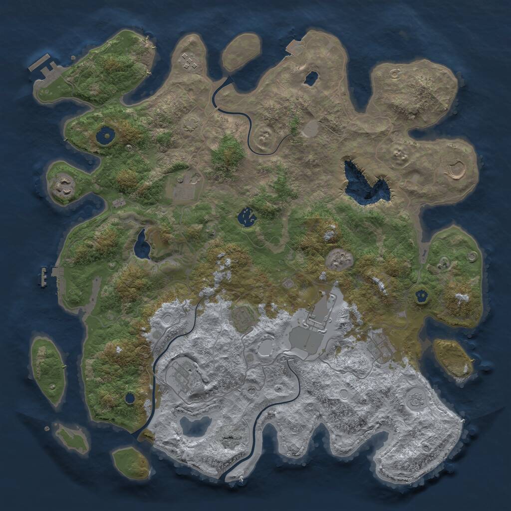 Rust Map: Procedural Map, Size: 4200, Seed: 1755064606, 15 Monuments