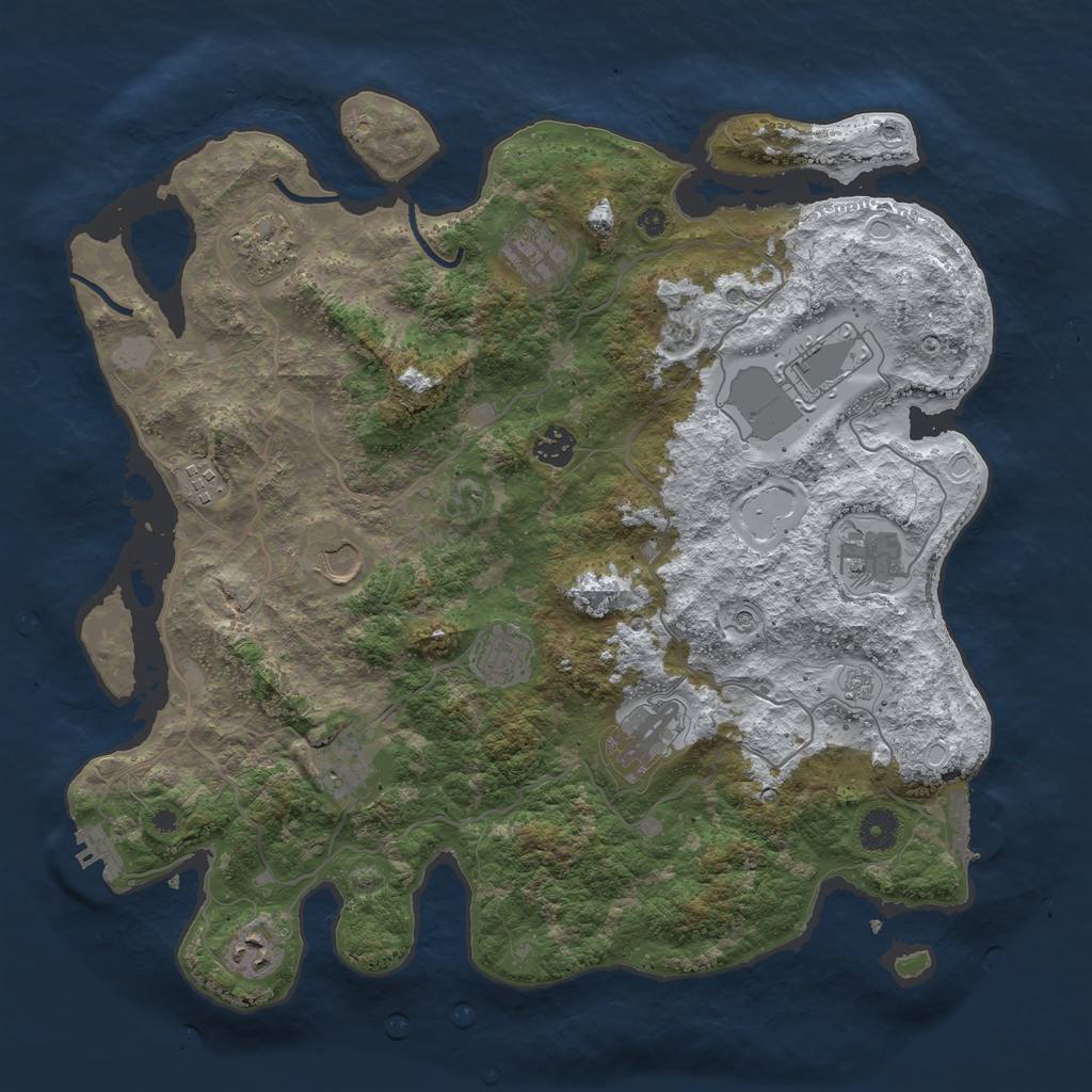 Rust Map: Procedural Map, Size: 4000, Seed: 1512146611, 20 Monuments