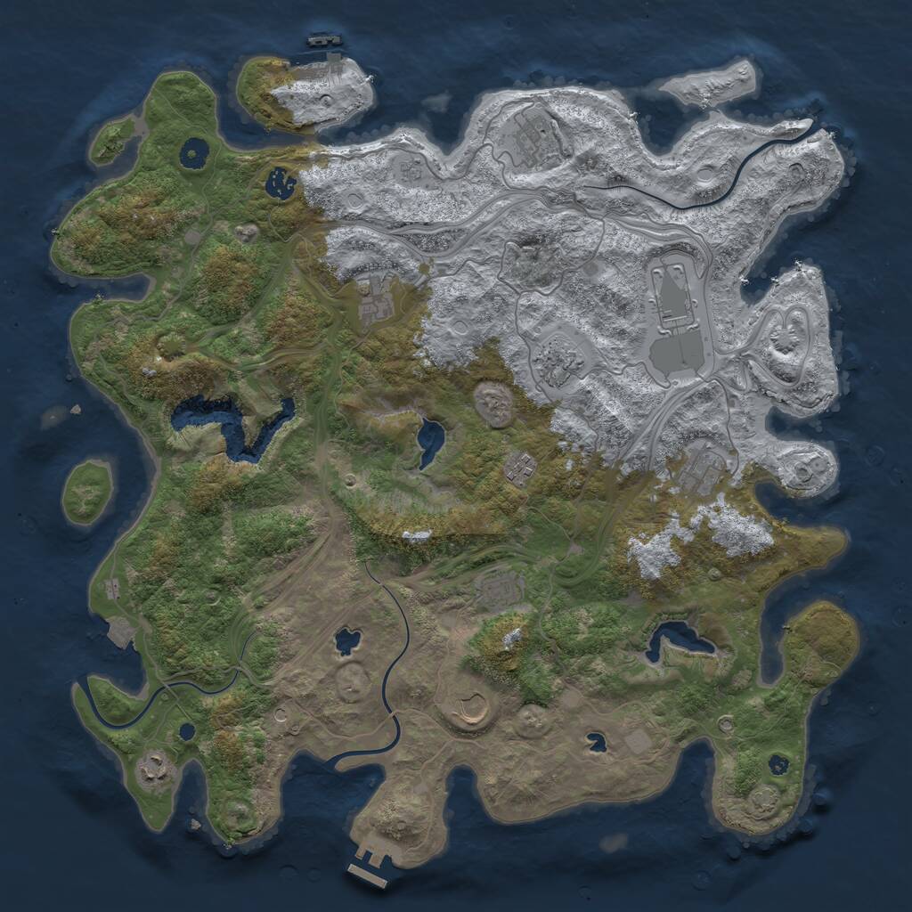 Rust Map: Procedural Map, Size: 4500, Seed: 568954, 16 Monuments