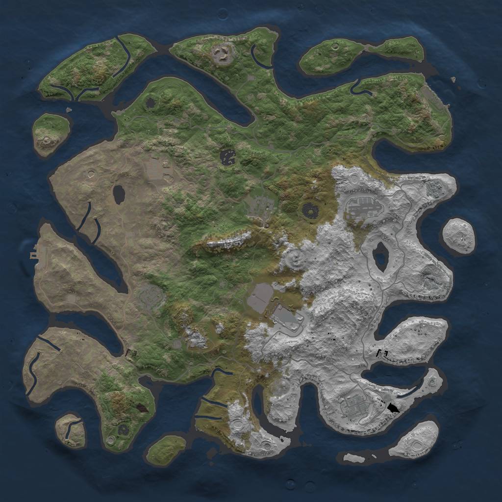 Rust Map: Procedural Map, Size: 4500, Seed: 16485353, 21 Monuments