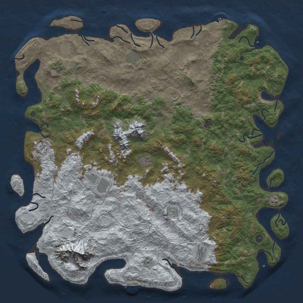 Rust Map: Procedural Map, Size: 5900, Seed: 2147483647, 20 Monuments