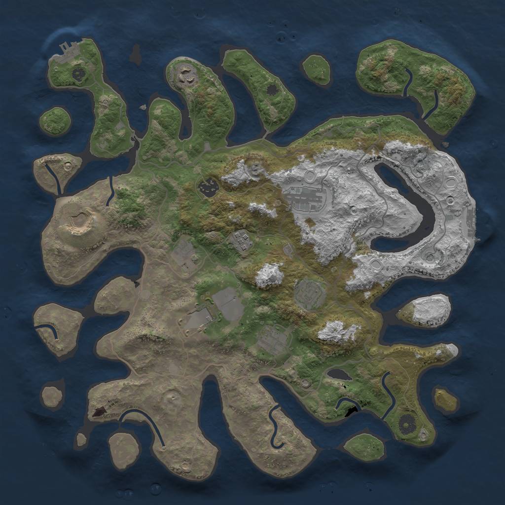 Rust Map: Procedural Map, Size: 4000, Seed: 1428528469, 20 Monuments