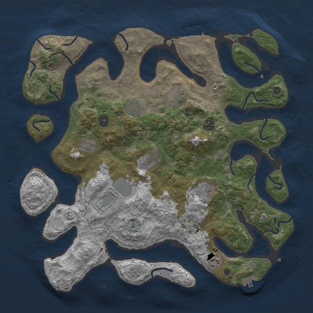 Rust Map: Procedural Map, Size: 4250, Seed: 21083105, 20 Monuments