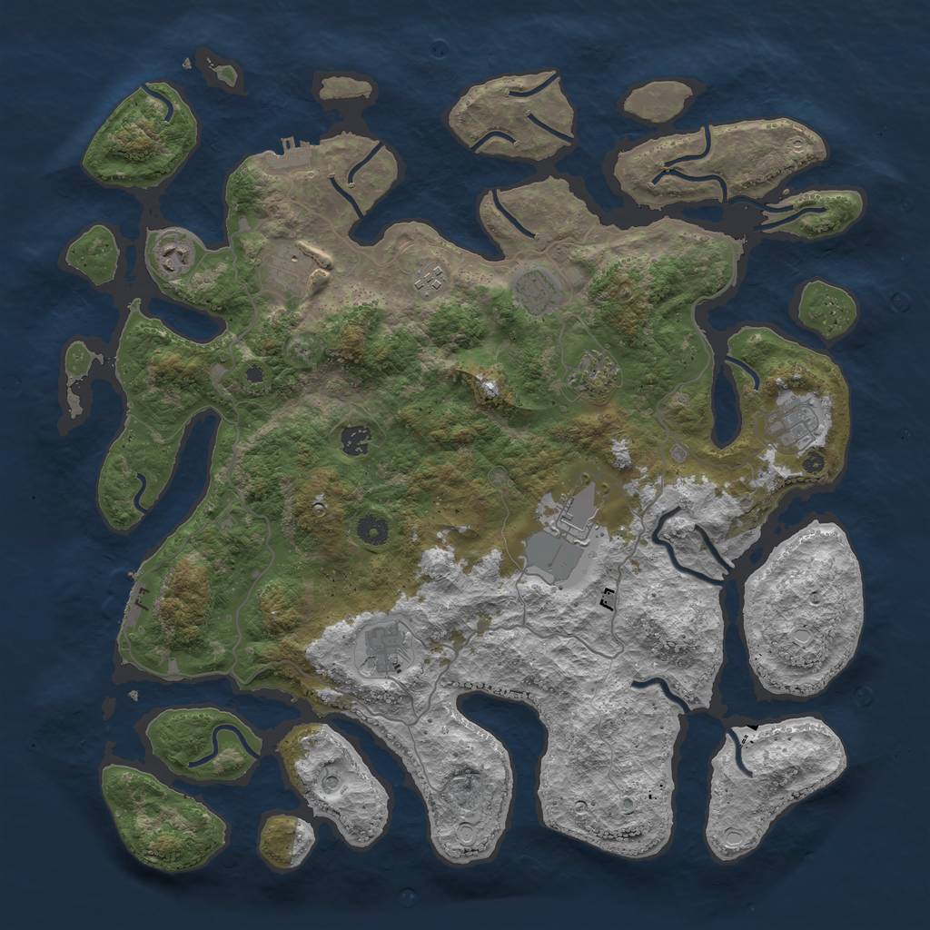 Rust Map: Procedural Map, Size: 4500, Seed: 338376255, 20 Monuments