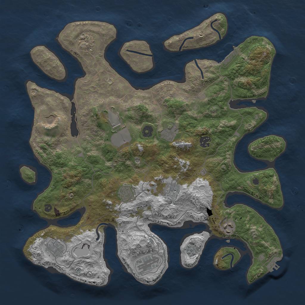 Rust Map: Procedural Map, Size: 4000, Seed: 1595263482, 22 Monuments