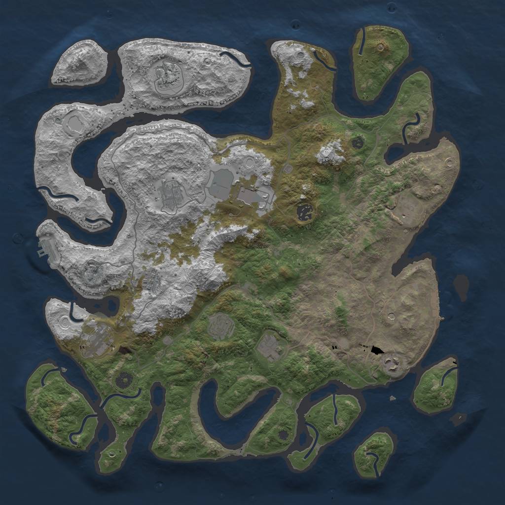 Rust Map: Procedural Map, Size: 4500, Seed: 35608007, 21 Monuments