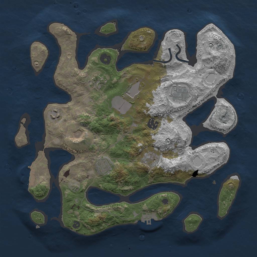 Rust Map: Procedural Map, Size: 3500, Seed: 15468721, 19 Monuments