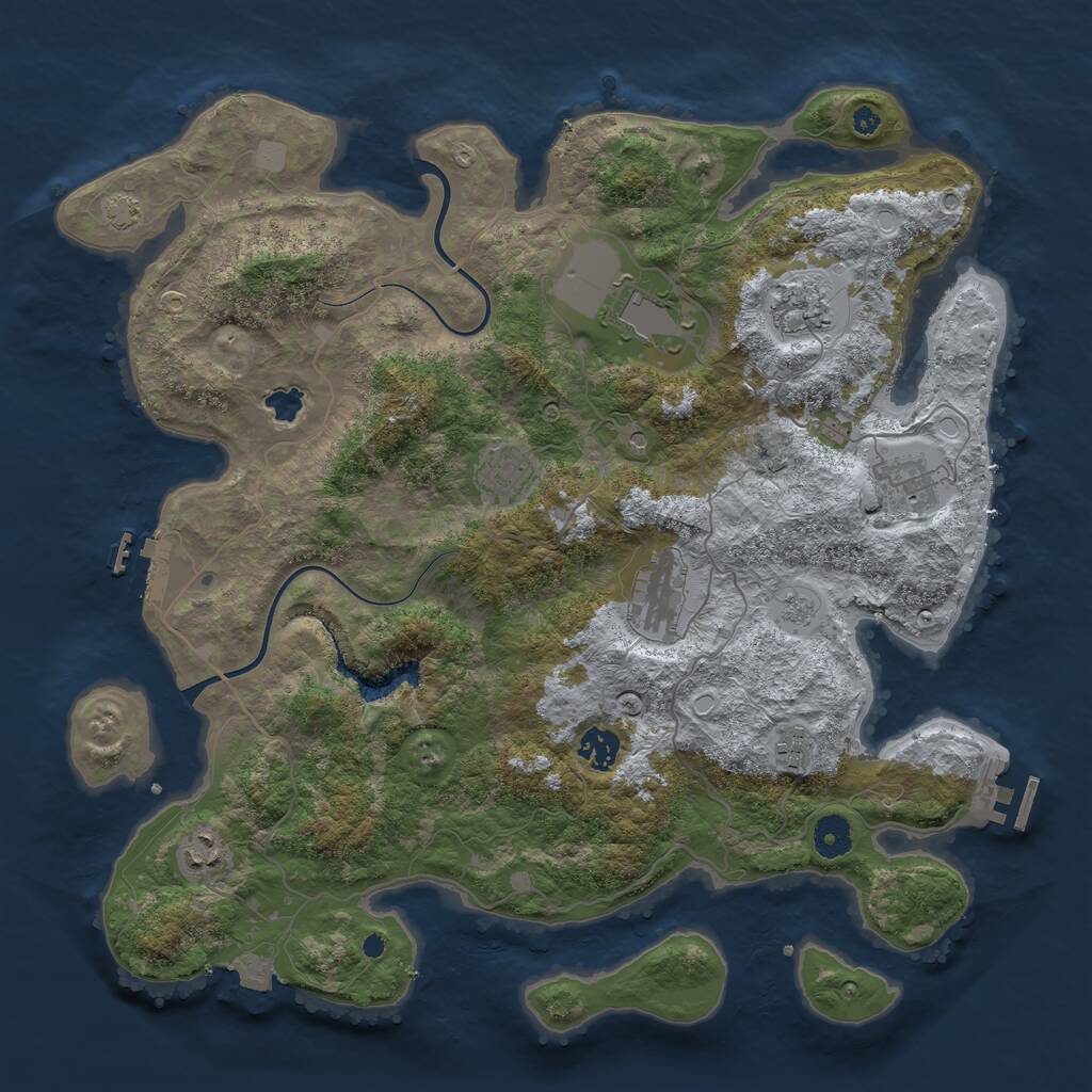 Rust Map: Procedural Map, Size: 4000, Seed: 108353209, 14 Monuments