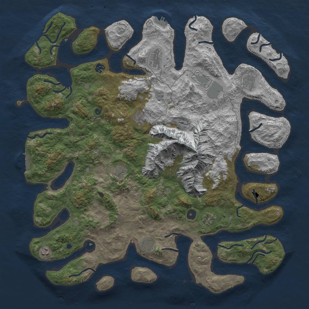 Rust Map: Procedural Map, Size: 5000, Seed: 211268, 21 Monuments