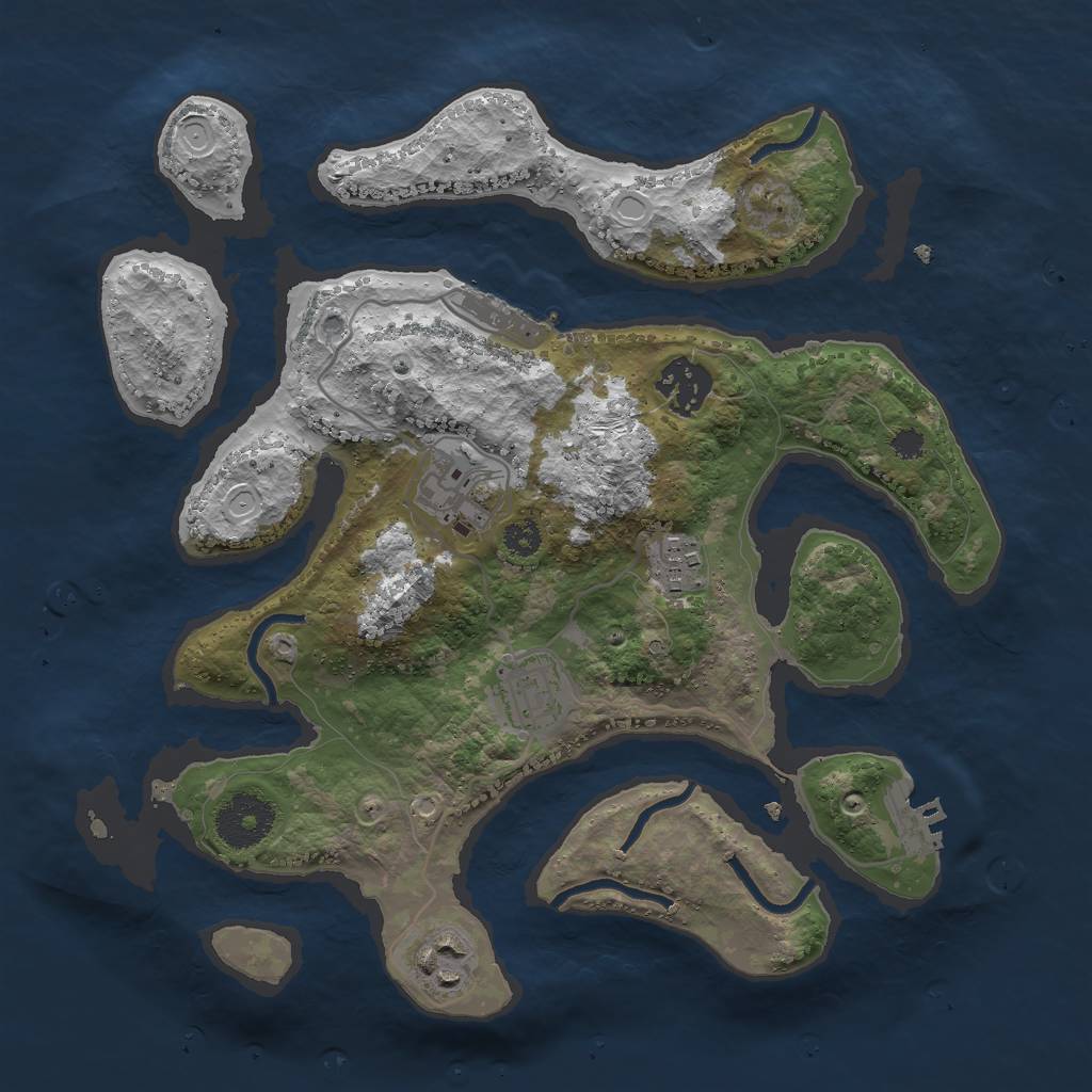 Rust Map: Procedural Map, Size: 3000, Seed: 493886226, 15 Monuments