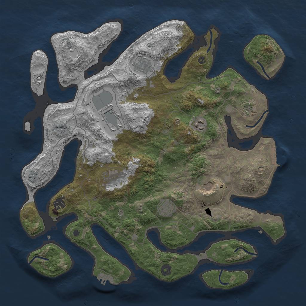 Rust Map: Procedural Map, Size: 4000, Seed: 9581423, 20 Monuments