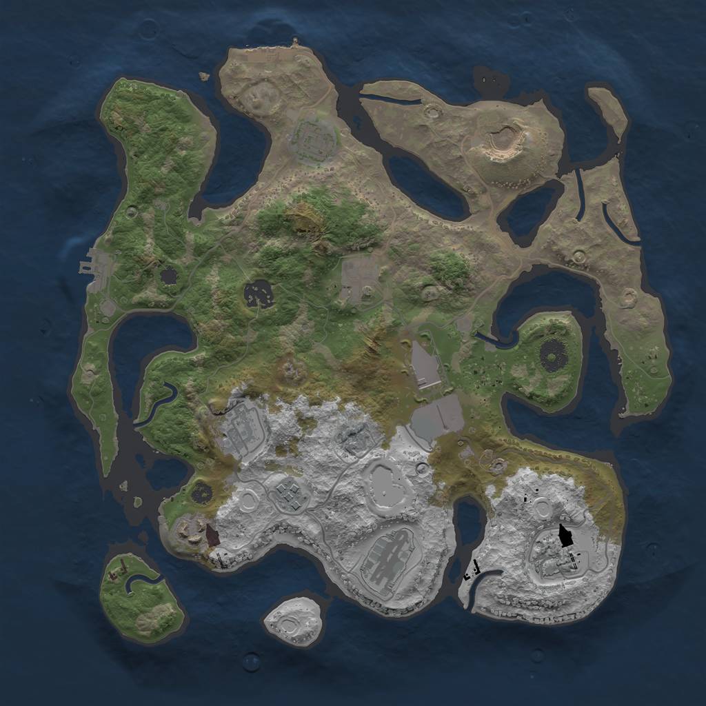 Rust Map: Procedural Map, Size: 3500, Seed: 1514915042, 20 Monuments