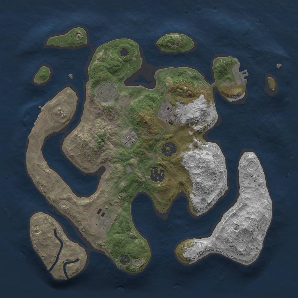 Rust Map: Procedural Map, Size: 3000, Seed: 67359, 15 Monuments