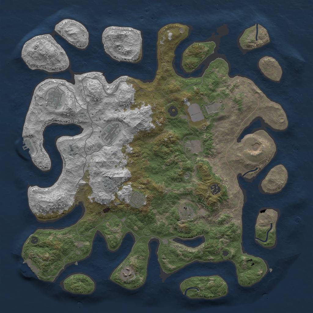 Rust Map: Procedural Map, Size: 4500, Seed: 46544421, 21 Monuments